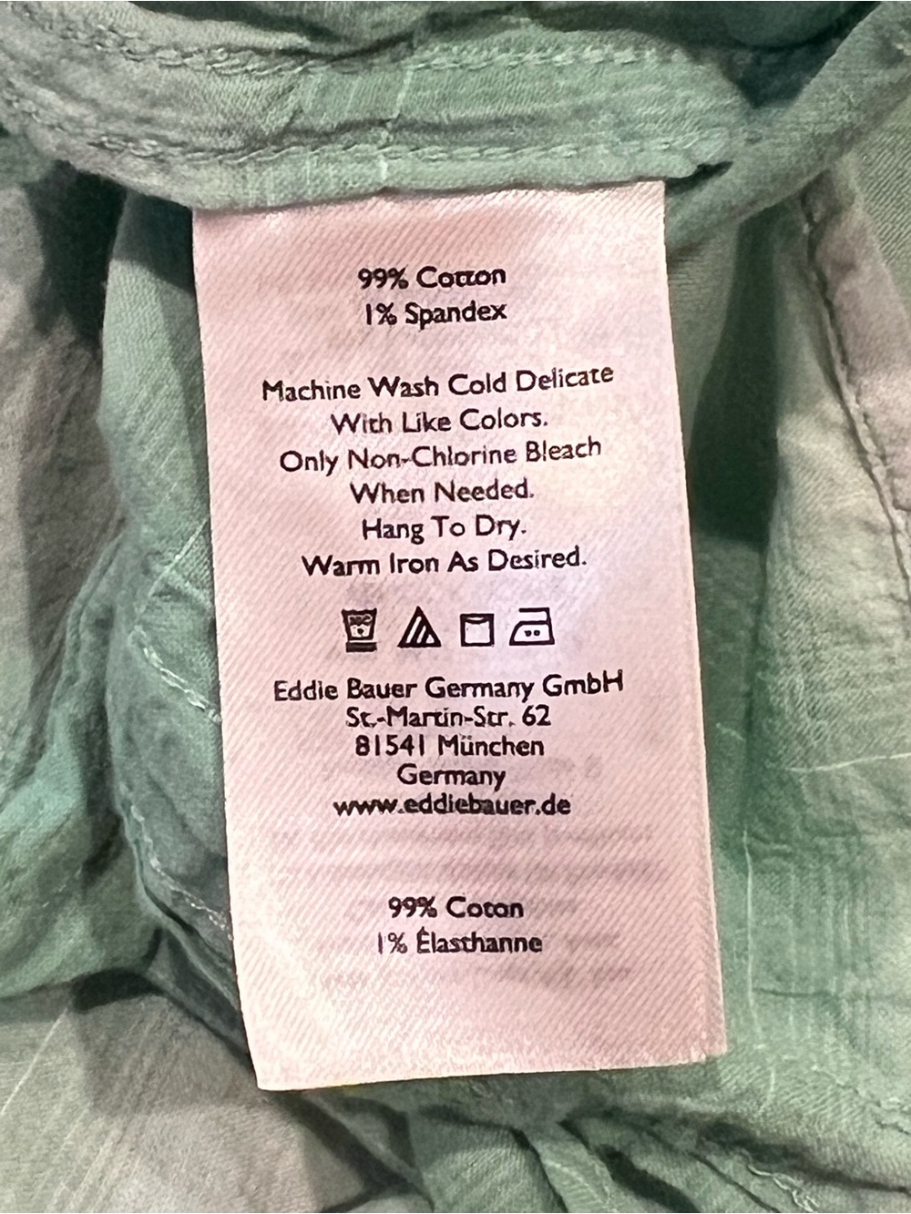 Eddie Bauer Mint & White Plaid Short-Sleeve Button-Down Camp Shirt Lightweight - Picture 6 of 7